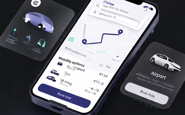 Chipi app — compare and book rides on two phones